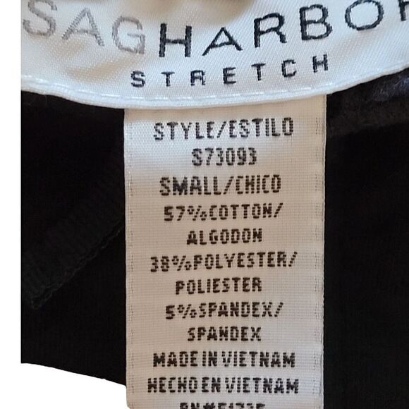 Sag Harbor Stretch Full Zip Black Sweater SZ S American Comfort Inkblot - Picture 7 of 7